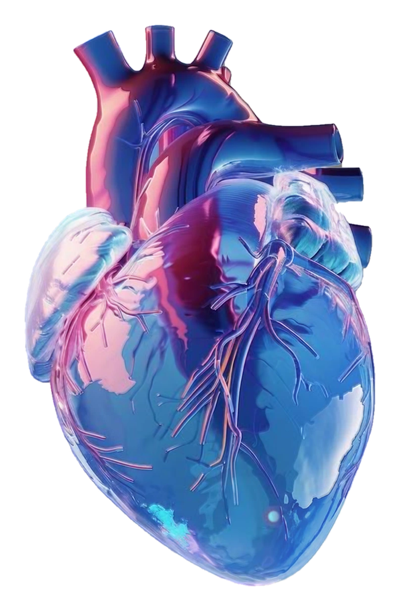 Three-dimensional render of a human heart